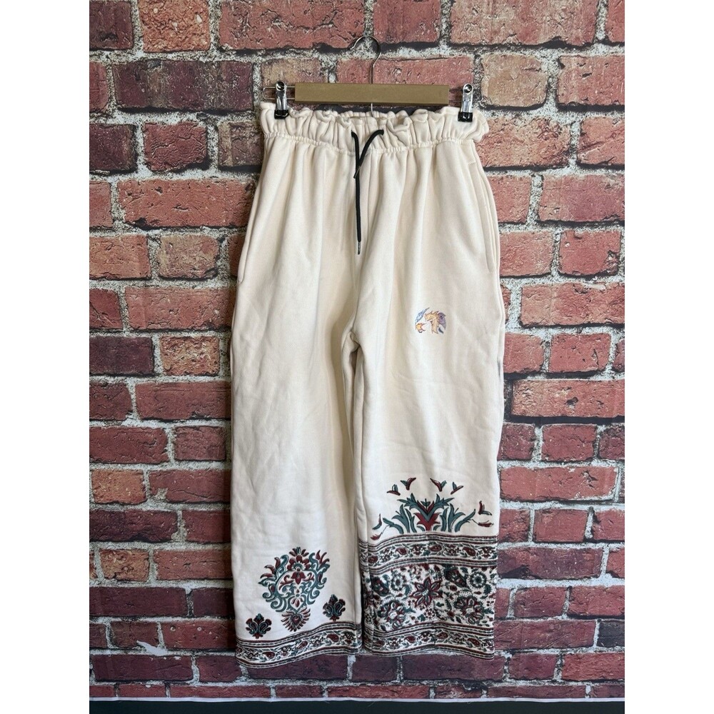 Rastah Mens Ivory Sweatpants Vlume 6 Sweatpants w/ Drawstring Size Small Floral